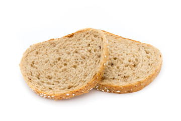 Bread isolated on the white background.