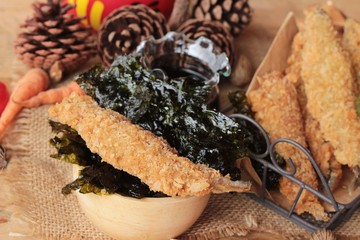 shishamo fried with sause is a delicious.