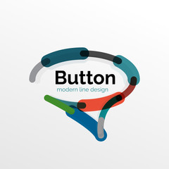 Thin line design geometric button, flat illustration