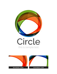Circle logo. Transparent overlapping swirl shapes. Modern clean business icon