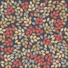 Elegant endless pattern with autumn leaves - 107610195