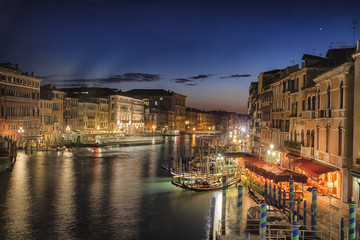 Fototapeta na wymiar Venice - Italy - Grand Canal at night.
