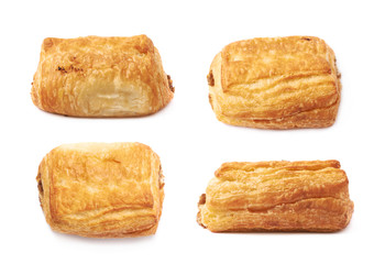 Meat filled pastry bun isolated