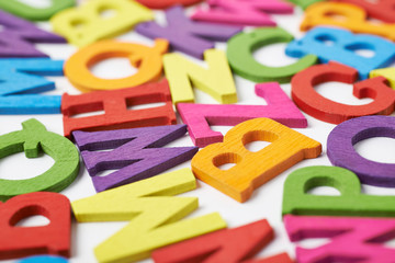 Fototapeta premium Surface covered with colorful letters