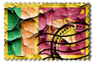 Grunge Sri lanka flag with some cracks and vintage look