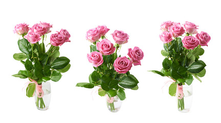 Bouquet of pink roses isolated