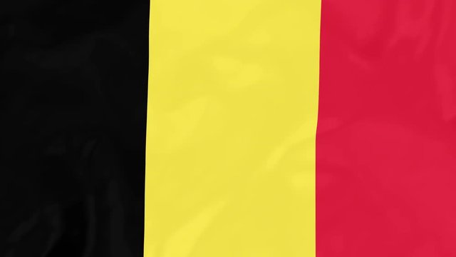 Belgian Flag - 4K Seamless Loop Animation of Waving Flag of Belgium