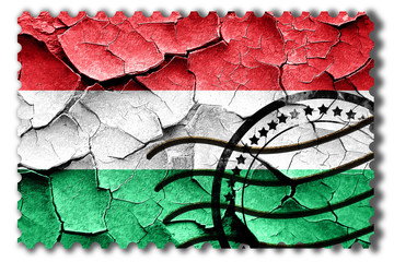 Grunge Hungary flag with some cracks and vintage look