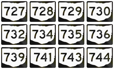 Collection of Ohio Route shields used in the United States