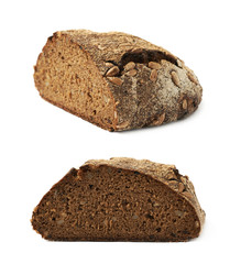 Half of a bread loaf isolated