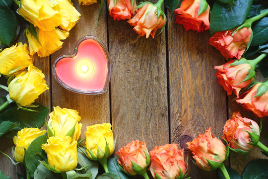 Roses and a candle
