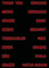 thank you neon sign red