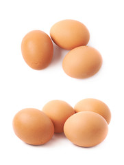 Brown eggs composition isolated