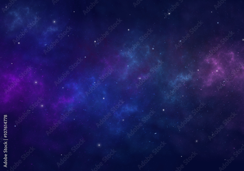 Wall mural nebula and stars in night sky. space background.