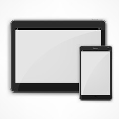 Realistic modern tablet on white