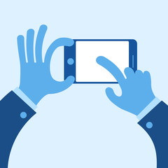 Touch screen concept blue