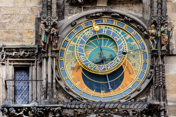 Fototapeta na wymiar Astronomical Clock (Orloj, 1410), Old Town of Prague, Czech Rep.