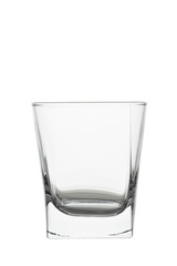 Empty water glass isolated on white background