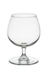 Empty whisky glass isolated on white background