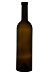Isolated transparent bottle for red vine