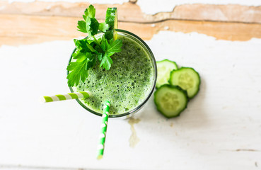 Organic detox drink with vegetables