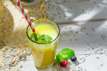 Sweet cocktail with berry fruits