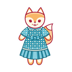 Cute fox. Vector illustration 