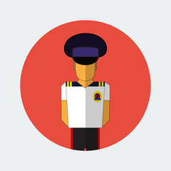 Policeman officer in flat style