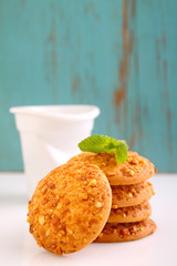 homemade cookies with nuts and caramel