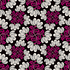 Abstract floral seamless pattern. Geometric floral ornament texture