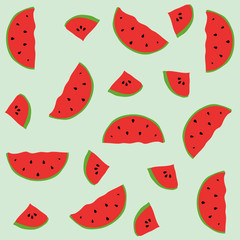 Seamless pattern with elements of watermelons