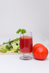 tomato juice in a glass