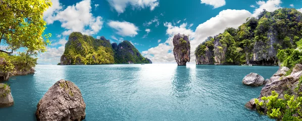  Schilderachtig landschap. Oceaan en bergen. Reizen en avontuur over de hele wereld. Eilanden van Thailand. Phuket. © C.Castilla