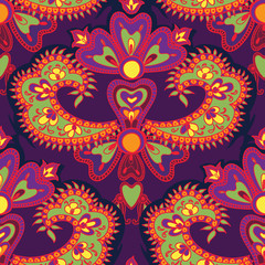 Abstract oriental floral seamless background. Beautiful flower pattern 