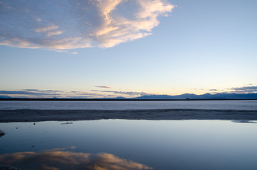 Amazing sunset on the Bonneville Salt Flats