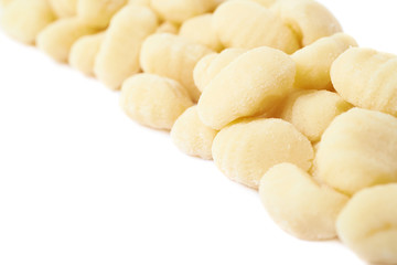 Line of multiple gnocchi dumplings