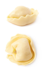 Single ravioli dumpling isolated
