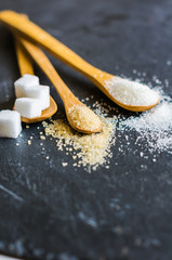 Fototapeta na wymiar different types of sugar