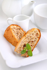 homemade pastries, banana bread with nuts