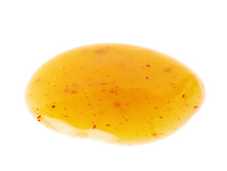 Round spill stain of sauce isolated