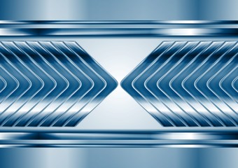 Abstract blue metal tech arrows background