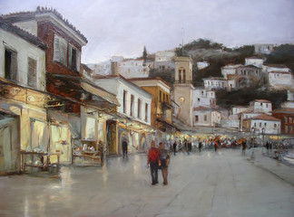 Hydra island,handmade paintings