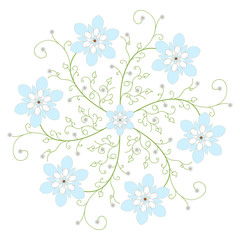 Floral pattern. Pattern with blue flowers.