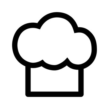 Chef cooking hat or chef toque uniform line art icon for apps and websites