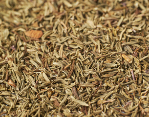 Surface coated with dried thyme