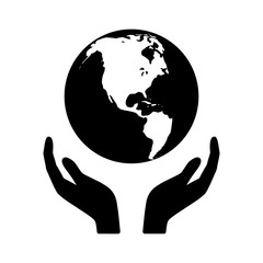 Holding the world in your hands flat icon for apps and websites