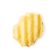 Single potato chip crisp isolated