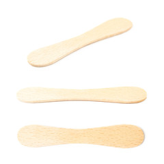 Empty wooden ice cream's stick isolated