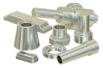 cast or forged steel (aluminum) parts, 3D rendering