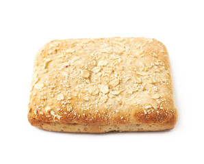 Single piece of bread bun isolated